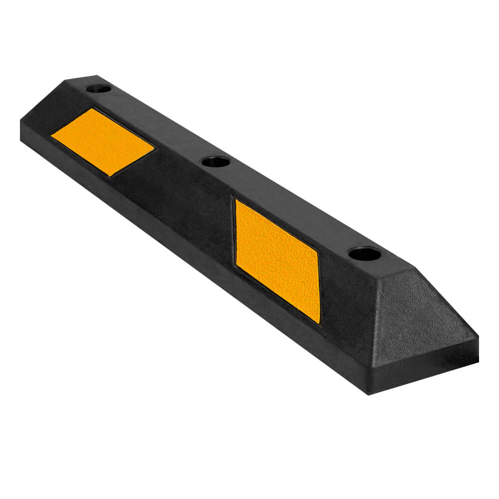 Pyle Garage Stopper aus Hartgummi mit Reflektionsstreifen – Radstopper ohne zu Bohren oder mit Befestigungsmöglichkeit, Auto Garage Einparkhilfe um den Parkplatz zu Schützen, Radstopper 2er Set