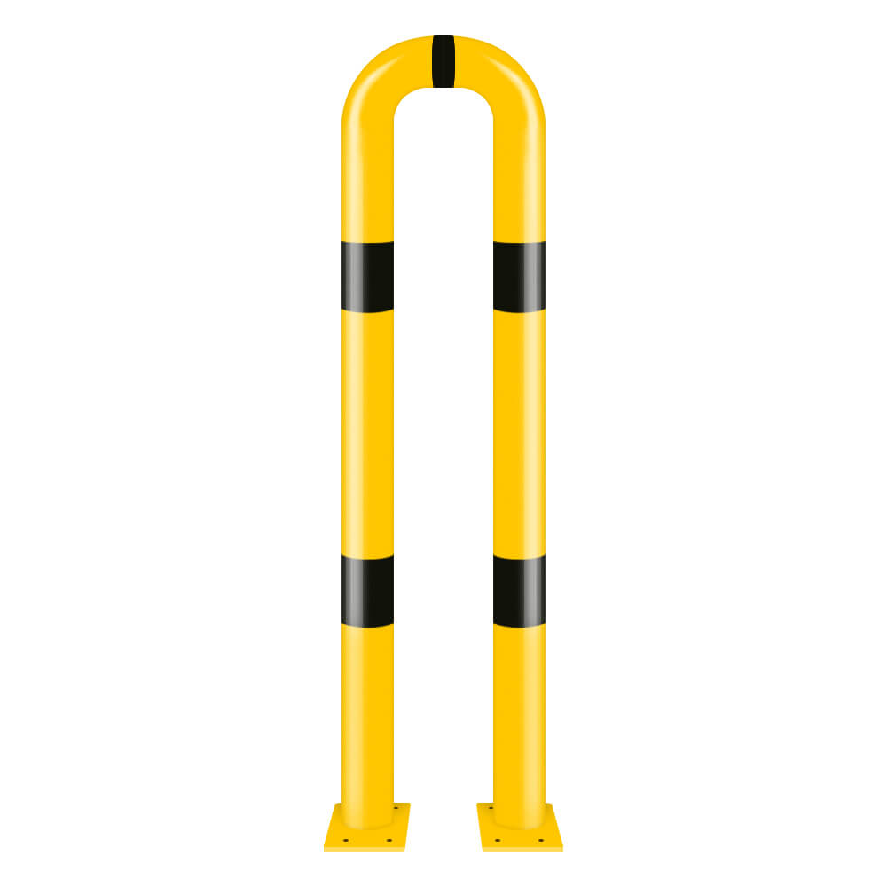 ROBUSTO Rammschutzbügel Gelb/Schwarz - Aufdübelbarer Wandschutz 30x115cm Stahl