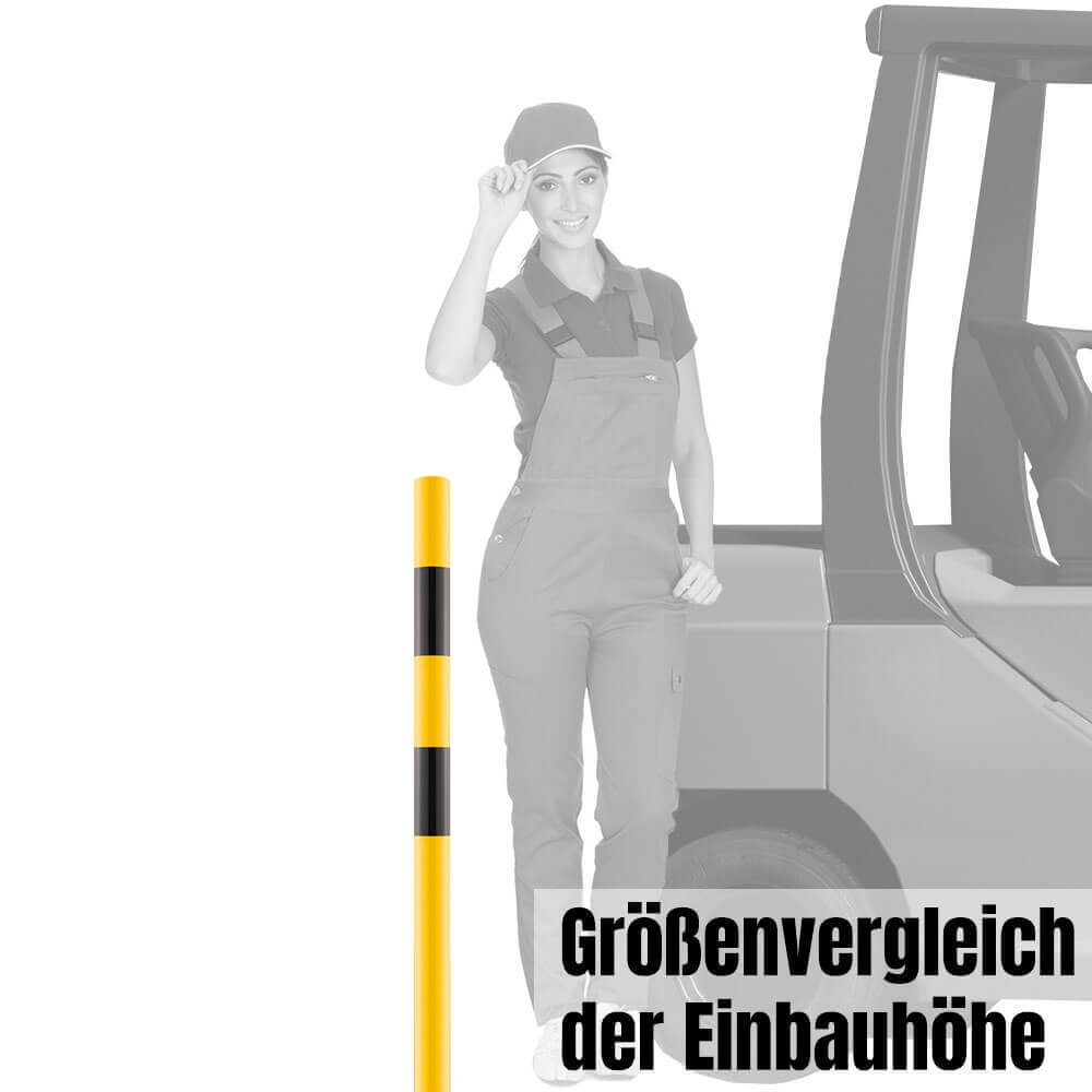 BIGPACK 5x ROBUSTO Kettenpfosten, rot/w, aufdübeln, Stahl, 6 cm, 140 cm