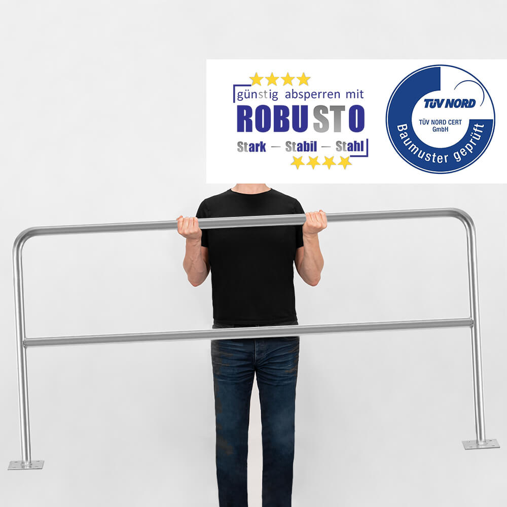 BIGPACK 2x ROBUSTO Rammschutzbügel ECO, Knieholm, fvz, aufdübeln, 150 x 100 cm BIGPACK 2x ROBUSTO Rammschutzbügel ECO, Knieholm, fvz, aufdübeln, 150 x 100 cm