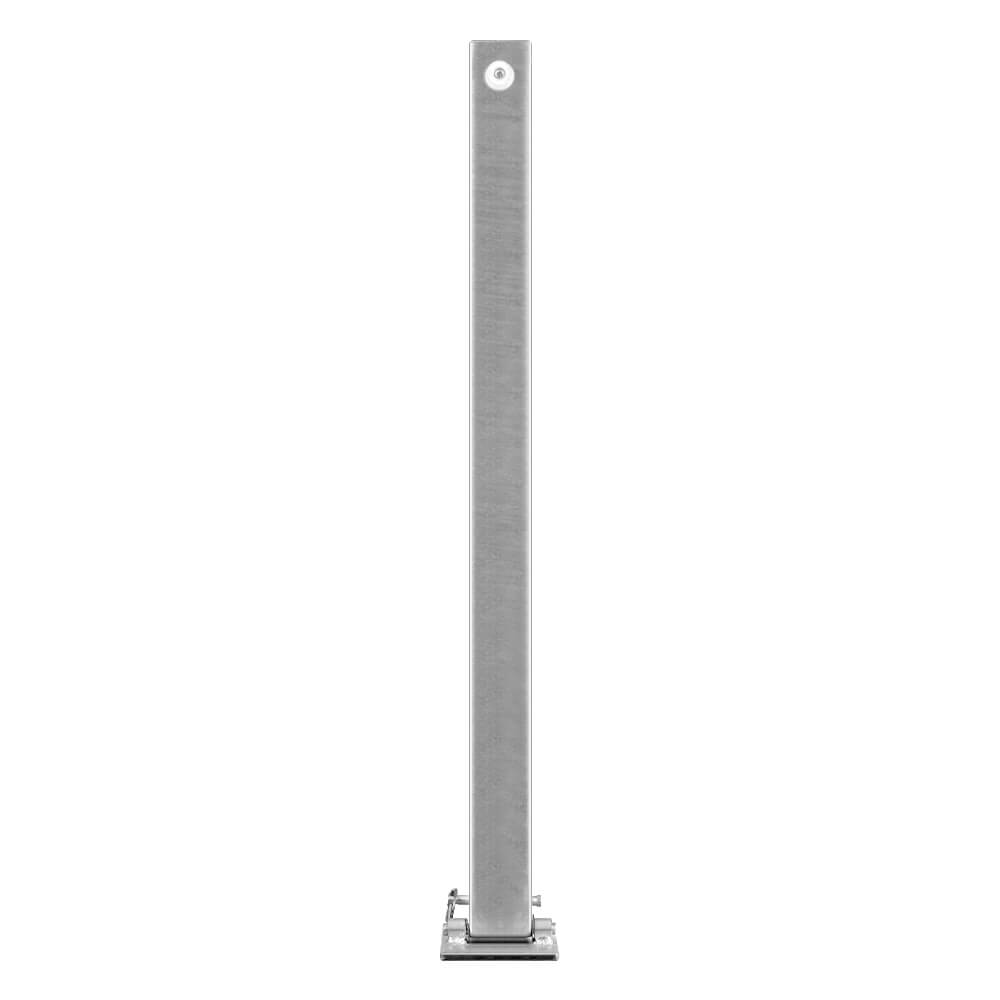 ROBUSTO Klapp-Pfosten ✓ Rot/weiß ✓ 100 Cm ✓ Ø 6 Cm ✓ Zum Aufdübeln ✓ Mit U-Sperrbügel ✓ Feuerverzinkt ✓ UV-beständig ✓ Für Parkplätze & Privatflächen – Stabil & Abschließbar!