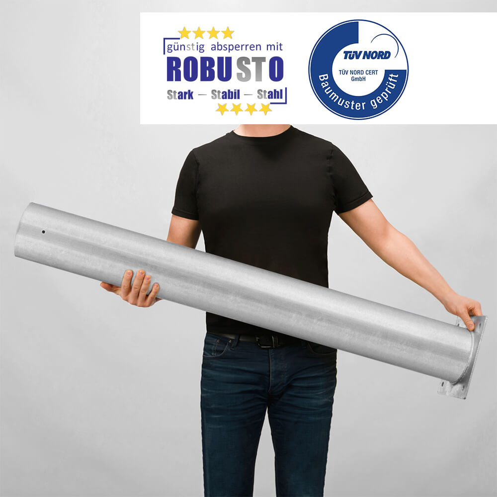 ROBUSTO Rammschutzpfosten XXL Rot/weiß Ø 15,9 Cm X 130 Cm – Aufdübelbar, TÜV-geprüft, Für Innen & Außen