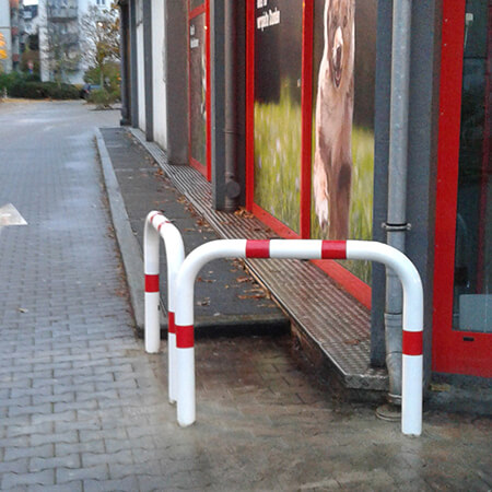Rammschutzbügel, rot/weiß, zum Einbetonieren