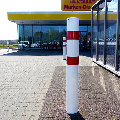 XXL, zum Einbetonieren in rot/weiß feuerverzinkte aus Stahl