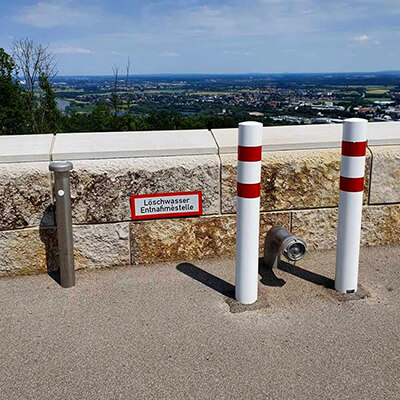 XXL, zum Einbetonieren in rot/weiß feuerverzinkte aus Stahl