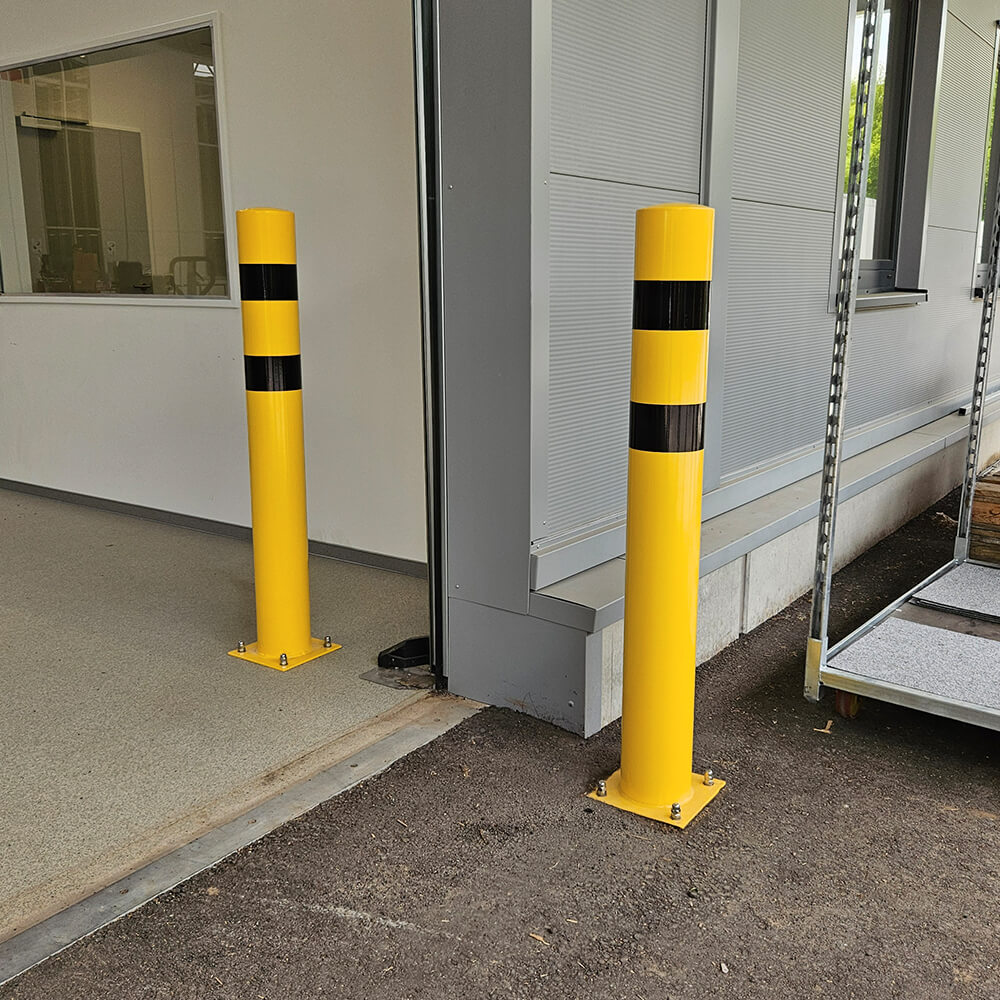 Rammschutzpfosten XXL, zum Aufdübeln, gelb/schwarz, Stahl