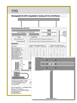 ESP 2.0 gedübelt 75er M-Pfosten - 1-holmig