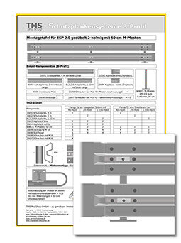 ESP 2.0 gedübelt 50er M-Pfosten - 2-holmig