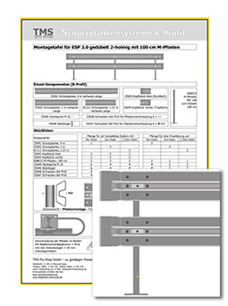 ESP 2.0 gedübelt 100er M-Pfosten - 2-holmig