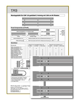 ESP 2.0 gedübelt 100er M-Pfosten - 3-holmig