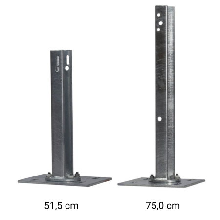 Sigma-Pfosten 51,5 cm und 75 cm Höhe Sigma-Pfosten 51,5 cm und 75 cm hoch im Größenvergleich